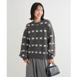 ・swing by リボンジャカードクルーニット | Green Parks  | 詳細画像1 