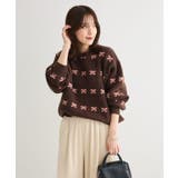 ブラウン | ・swing by リボンジャカードクルーニット | Green Parks 