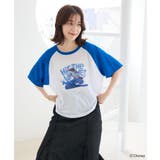 ブルー | スティッチ/シアー半袖ラグランTシャツ | Green Parks