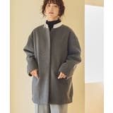 中空FIBERロングノーカラーコート【軽量アウター】 | AMERICAN HOLIC | 詳細画像1