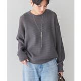 チャコールグレー | 透かし編みニットプルオーバー | AMERICAN HOLIC