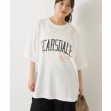 オフホワイト | 総柄ロゴTシャツ | AMERICAN HOLIC