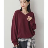 Vネックワンポイントロゴスウェットプルオーバー | AMERICAN HOLIC | 詳細画像10
