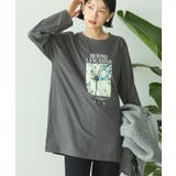 チャコールグレー | BOTANICAL PHOTO ロングTシャツ/チュニック | AMERICAN HOLIC