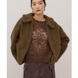 グレーベージュ | 衿付きボアブルゾン | AMERICAN HOLIC