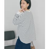 アイボリー | ソフトタッチボーダープルオーバー | AMERICAN HOLIC