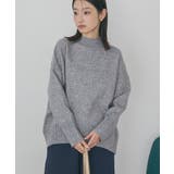 杢グレー | モックネックコクーンニットプルオーバー | AMERICAN HOLIC
