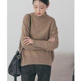 ベージュ | モックネックコクーンニットプルオーバー | AMERICAN HOLIC