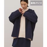 ネイビー | 【選べる丈】中空FIBERノーカラーコート | AMERICAN HOLIC