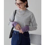 ライトグレー | バイパチ袖配色リブプルオーバー＜静電気軽減＞ | AMERICAN HOLIC