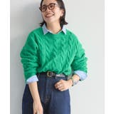 グリーン | ミドルゲージケーブルニットプルオーバー | AMERICAN HOLIC