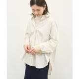 ストライプベージュ | 配色レギュラーカラーシャツ | AMERICAN HOLIC