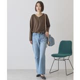 Vネック裾異素材ポンチプルオーバー | AMERICAN HOLIC | 詳細画像6