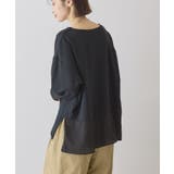 ブラック | Vネック裾異素材ポンチプルオーバー | AMERICAN HOLIC