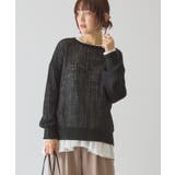 ブラック | モヘアタッチルーズ編みプルオーバー | AMERICAN HOLIC