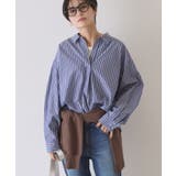 ストライプネイビー | 【イージーケア】バックギャザースキッパーシャツ | AMERICAN HOLIC