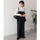 ブラック | リネンライクビスチェサロペット | AMERICAN HOLIC