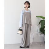 グレーベージュ | リネンライクビスチェサロペット | AMERICAN HOLIC