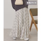 アイボリー | 【選べる丈】チェックシアープリーツスカート | AMERICAN HOLIC