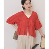 レッド | 【接触冷感】フロントリボンブラウス | AMERICAN HOLIC