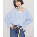 スタンドフリルストライプスキッパーブラウス | AMERICAN HOLIC | 詳細画像10 