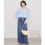 スタンドフリルストライプスキッパーブラウス | AMERICAN HOLIC | 詳細画像15 