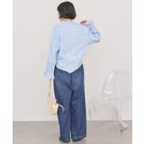 スタンドフリルストライプスキッパーブラウス | AMERICAN HOLIC | 詳細画像17 