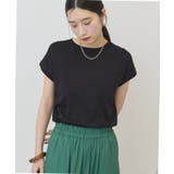 ブラック | 【接触冷感・UVカット】フレンチスリーブニットプルオーバー | AMERICAN HOLIC