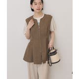 【接触冷感・イージーケア】リネンライクペプラムベスト | AMERICAN HOLIC | 詳細画像5 