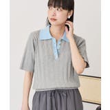 襟配色ニットポロ | AMERICAN HOLIC | 詳細画像2 