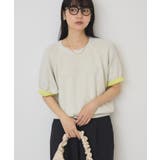 【接触冷感・UVカット】バイカラースウェットライクニット | AMERICAN HOLIC | 詳細画像1