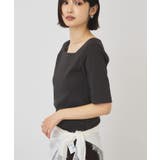 【接触冷感・UVカット】スクエアネック5分袖プルオーバー | AMERICAN HOLIC | 詳細画像18