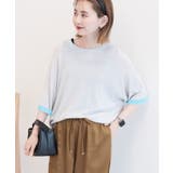 【接触冷感】配色コクーンシルエットニット | AMERICAN HOLIC | 詳細画像1