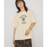 ライトイエロー | シャーリングプリントTシャツ | AMERICAN HOLIC
