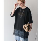 カレッジロゴレースドッキングTシャツ | AMERICAN HOLIC | 詳細画像1