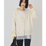 アイボリー | 袖配色Vネックニットカーディガン | AMERICAN HOLIC