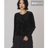 ブラック | 【選べる丈】シアーベロア刺繍カーディガン | AMERICAN HOLIC