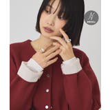 レッド | 【バイパチ・シアバター配合】配色ニットカーディガン | AMERICAN HOLIC