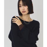 【バイパチ・シアバター配合】バイカラークルーネックニット | AMERICAN HOLIC | 詳細画像1