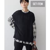チェック | SET イージーケアギャザーシャツ+ニットベスト | AMERICAN HOLIC