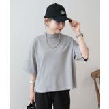 グレー | モックネック5分袖カットプルオーバー | AMERICAN HOLIC