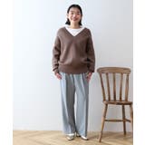 ラメ入りVネック片畦ニットプルオーバー | AMERICAN HOLIC | 詳細画像5