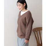 ラメ入りVネック片畦ニットプルオーバー | AMERICAN HOLIC | 詳細画像2