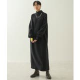 ブラック | バイパチバイカラーモックネックニットワンピース | AMERICAN HOLIC