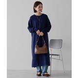 ネイビー | バイパチボックスニットワンピース<静電気軽減> | AMERICAN HOLIC