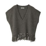裾フリンジニットショートベスト | AMERICAN HOLIC | 詳細画像13