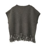 裾フリンジニットショートベスト | AMERICAN HOLIC | 詳細画像14