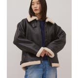 ブラック | ボアフェイクレザーブルゾン | AMERICAN HOLIC