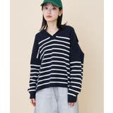 ネイビー | セーラーカラーニットプルオーバー | AMERICAN HOLIC