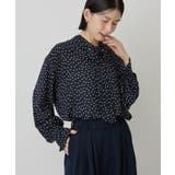 【イージーケア】ドット柄ボウタイブラウス | AMERICAN HOLIC | 詳細画像1 